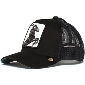 Goorin Bros Black Trucker Hat with Horse Patch